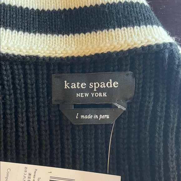 Kate Spade Oversized Logo Cardigan Black & White - Picture 14 of 16